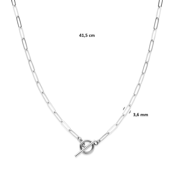 Gerhodineerd Zilveren Ketting met Kapittelslot
