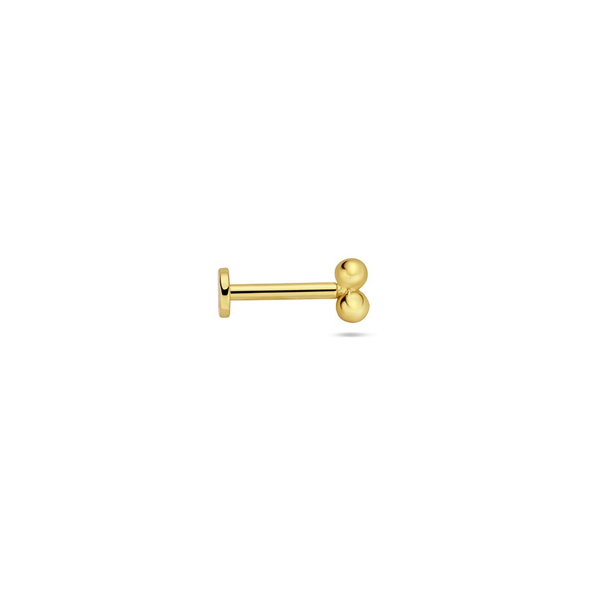 Verguld zilveren flat back piercing bolletjes – 925 zilver