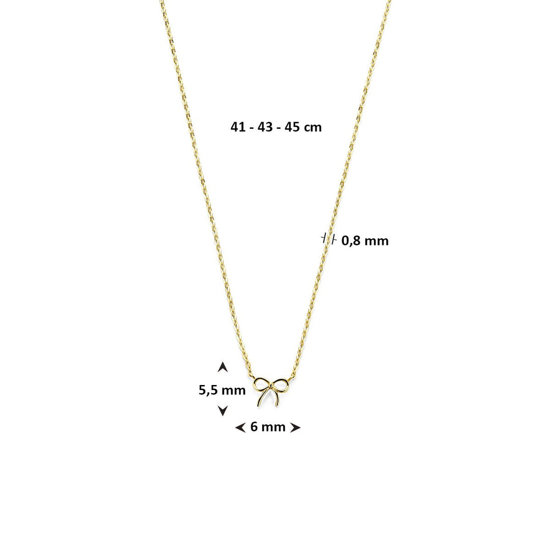 9k geelgouden collier met strik – verfijnd damescollier met symbolische charme