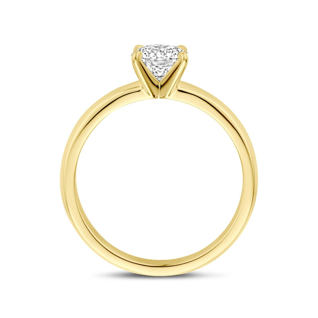 14k geelgouden ring met lab grown diamant 0.75ct