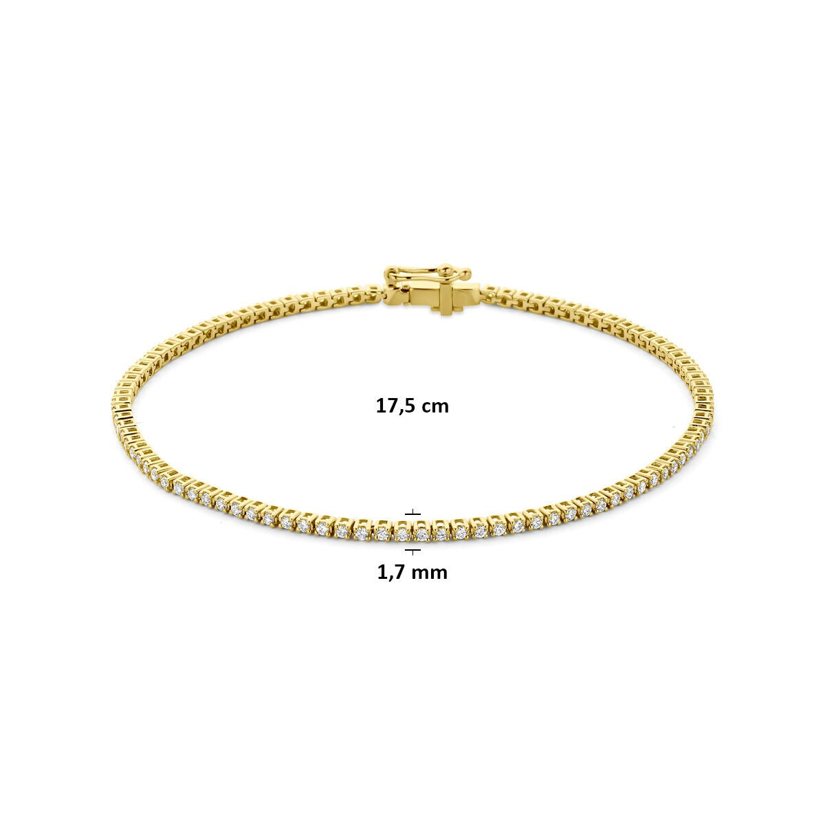 14k Gouden tennis armband met lab grown diamant