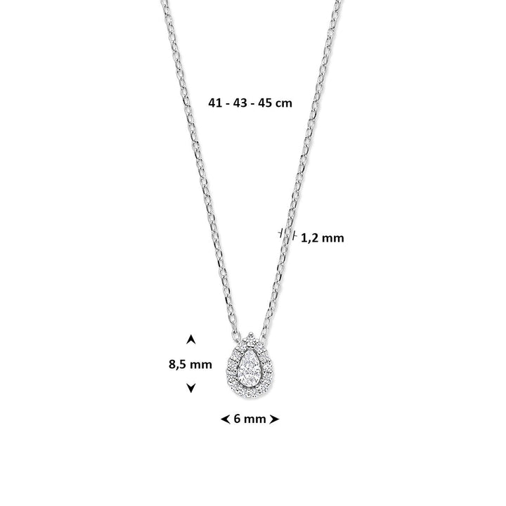 Zilveren ketting met zirkonia – gerhodineerd 925 zilver