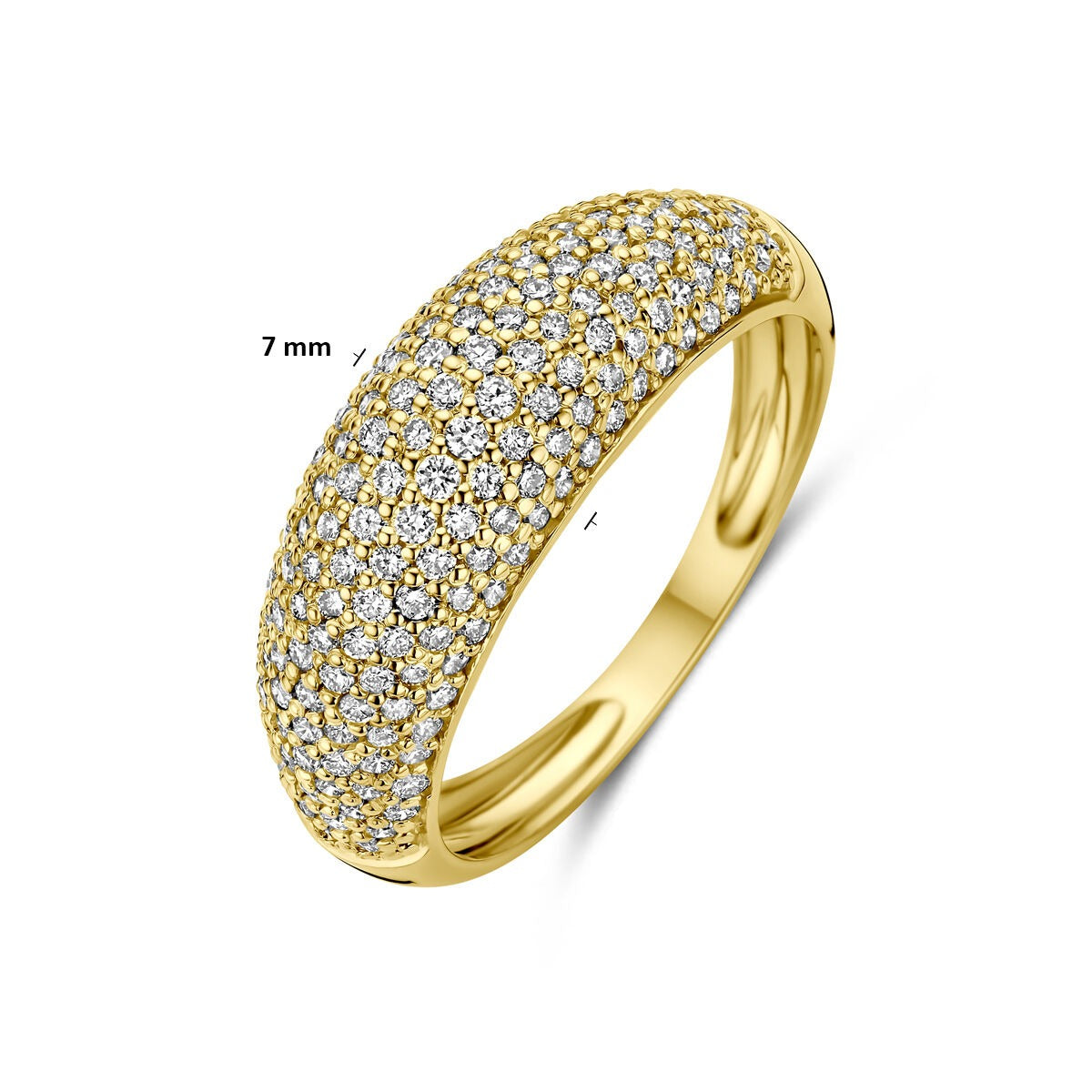 14k Geelgouden ring met lab grown diamant