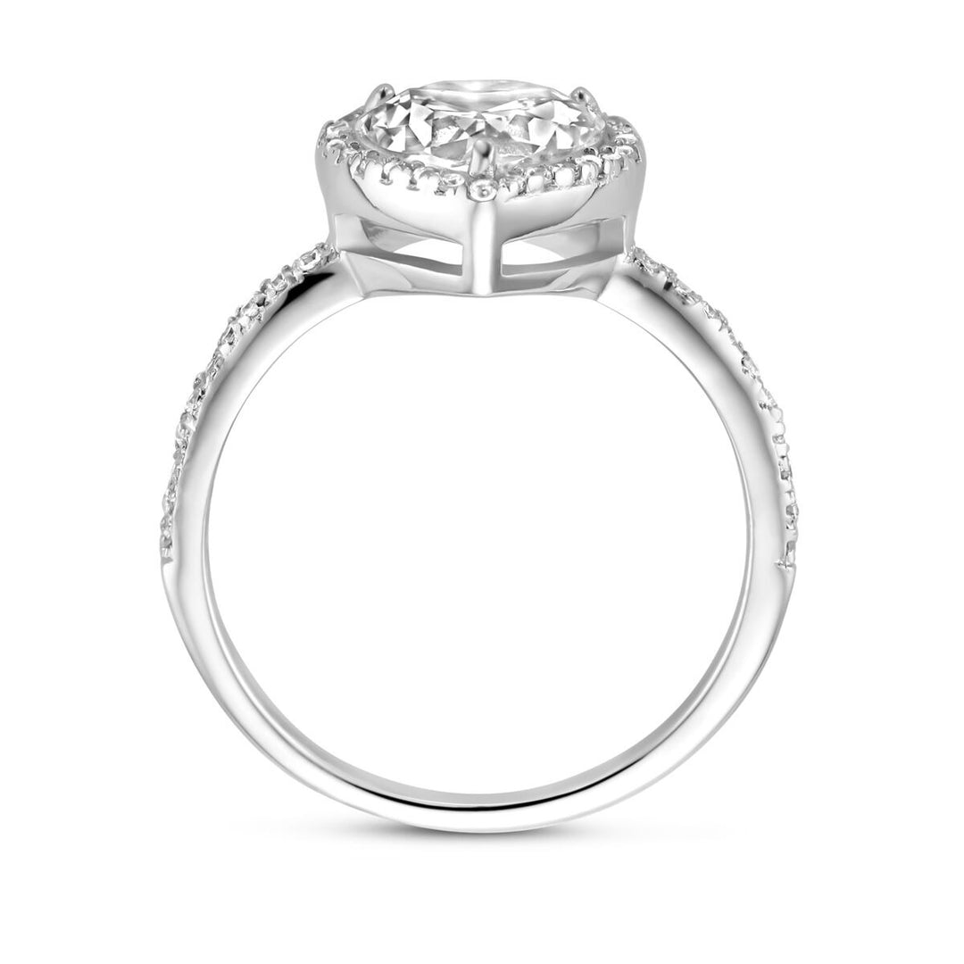 Zilveren dames ring – hartvorm met zirkonia