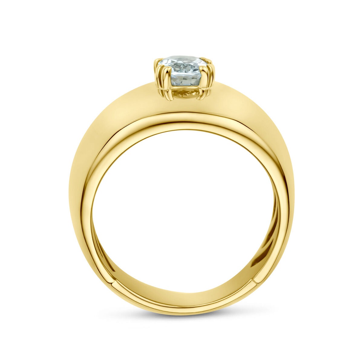 14k geelgouden ring met aquamarijn