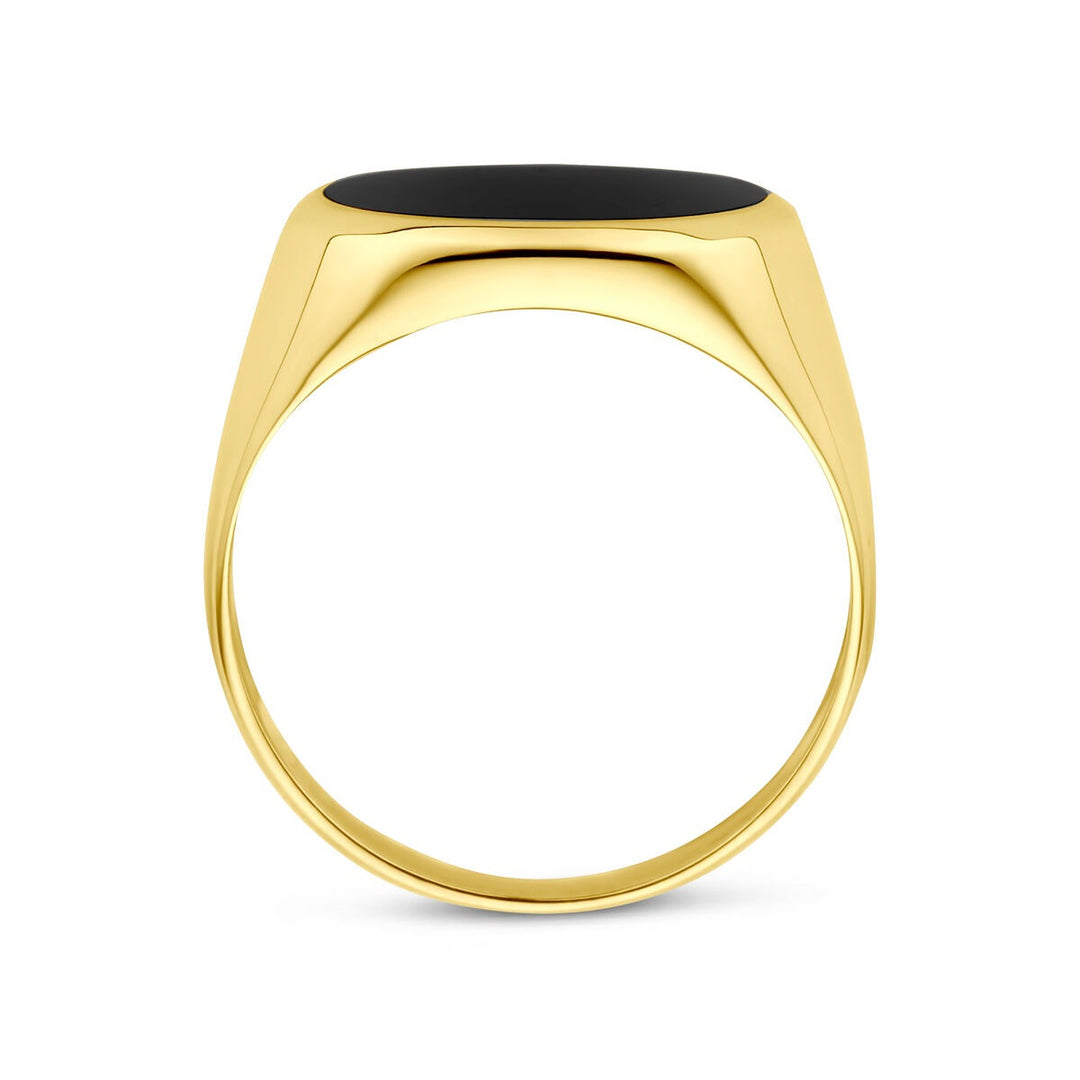 14k Geelgouden Ring met Onyx