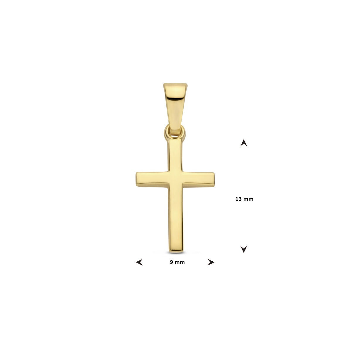 14k geelgouden kruis hanger – klassiek symbool in verfijnd formaat