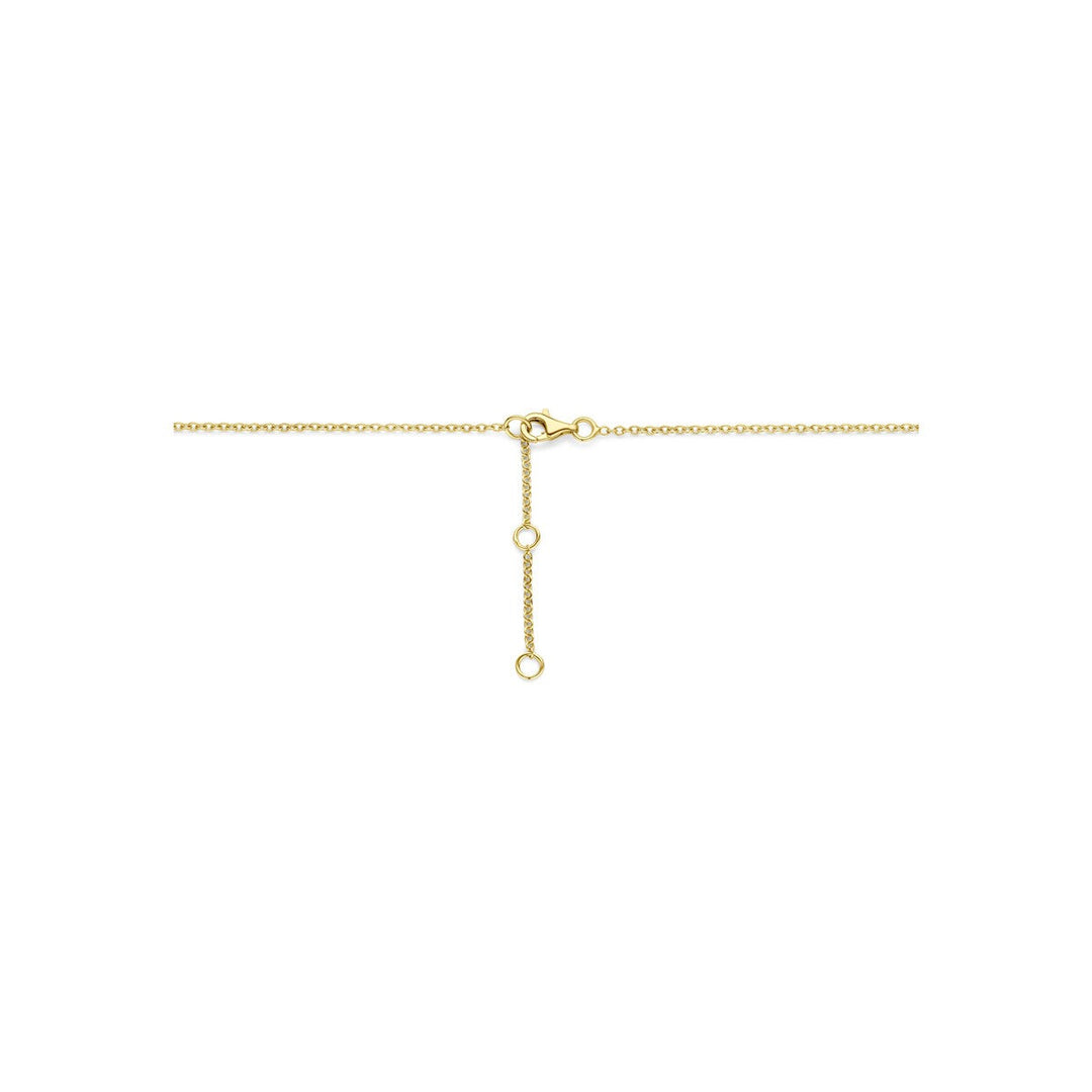 14k Geelgouden collier met druppelhanger en diamant 0,15 ct
