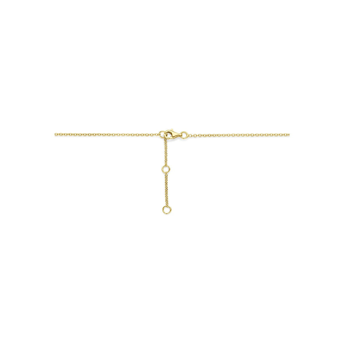 14k Geelgouden collier met druppelhanger en diamant 0,15 ct