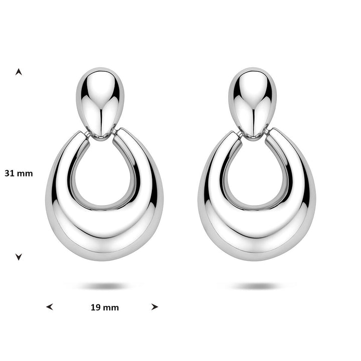 Zilveren oorhangers gerhodineerd – elegante dames oorbellen met verfijnde belijning