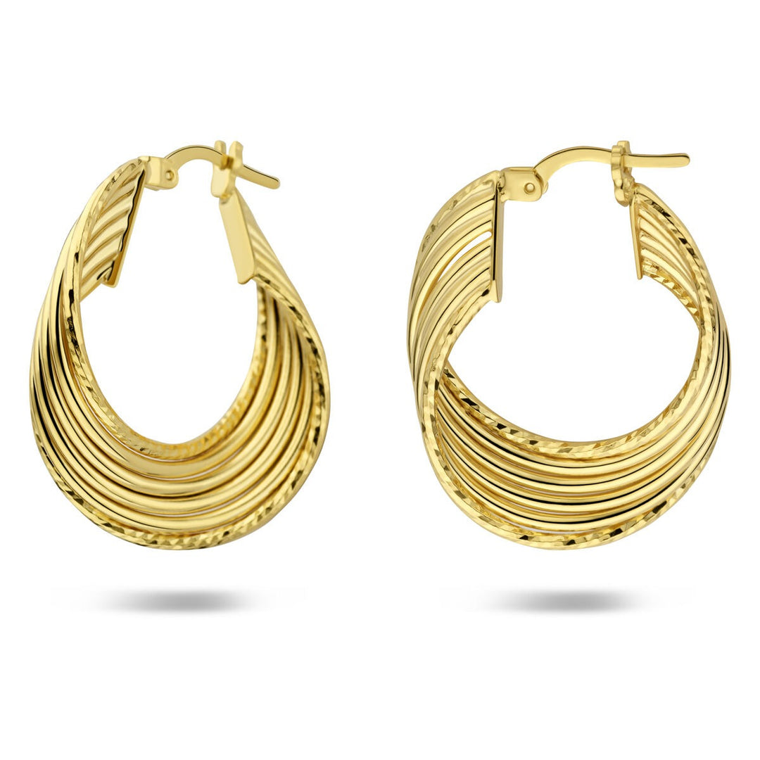 Verguld zilveren ovale oorringen – verfijnde vorm met gouden glans