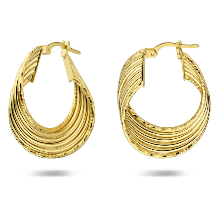 Verguld zilveren ovale oorringen – verfijnde vorm met gouden glans