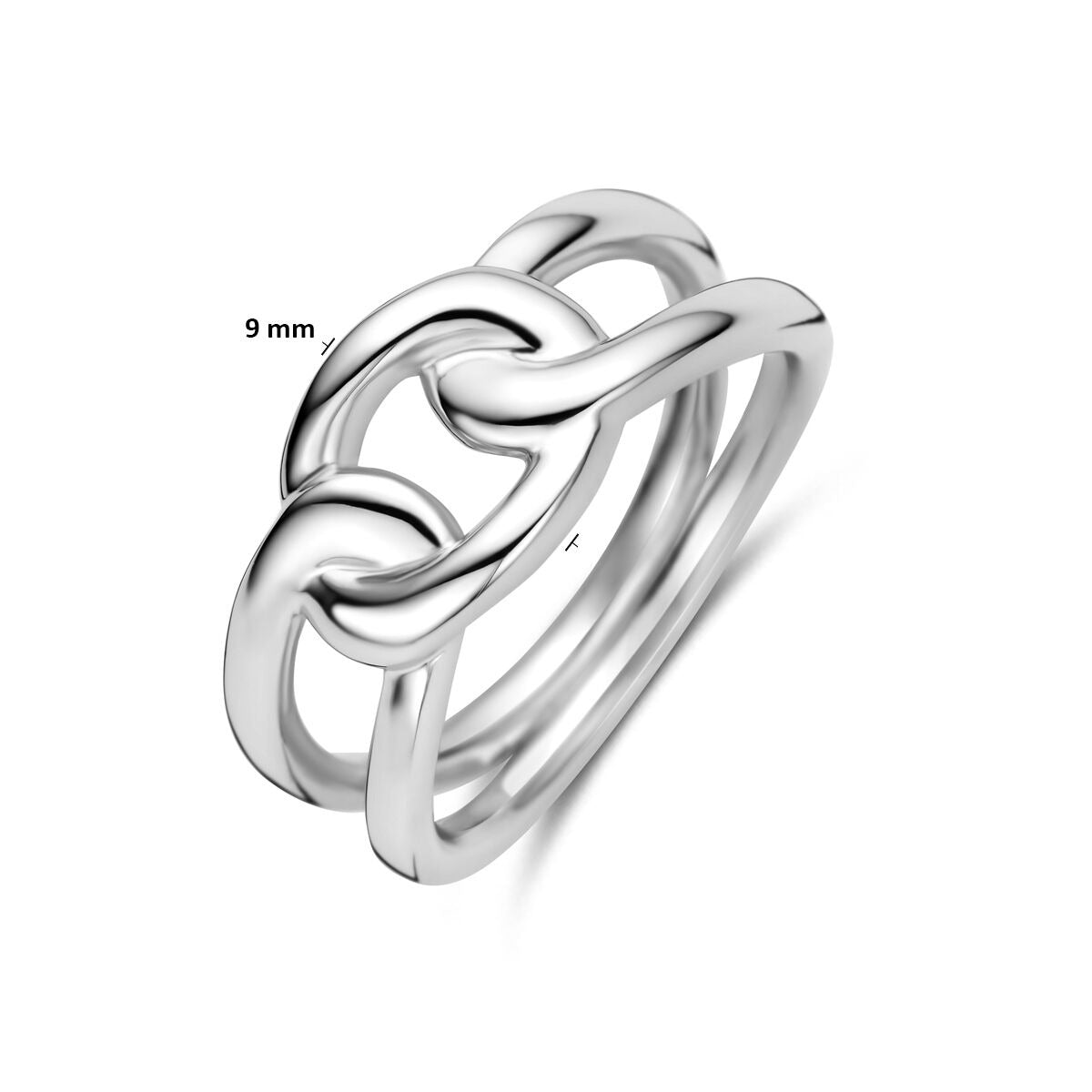 Gerhodineerd 925 zilveren unisex ring