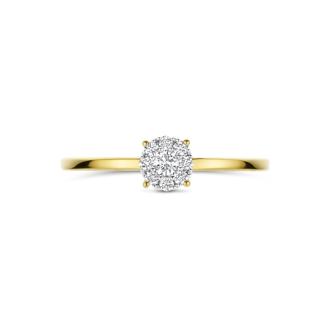 14k Bicolor dames ring met diamant – 0.13 ct
