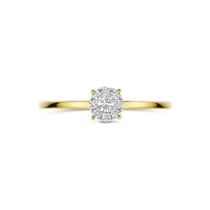 14k Bicolor dames ring met diamant – 0.13 ct