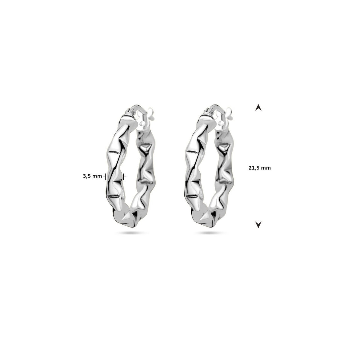 Zilveren oorringen – gerhodineerd 925 zilver, 3.5 mm breed