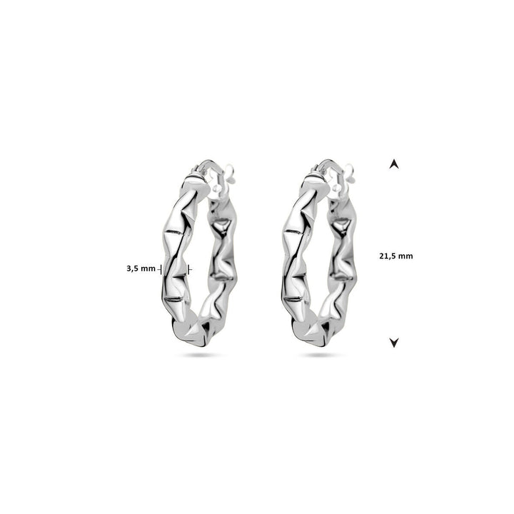 Zilveren oorringen – gerhodineerd 925 zilver, 3.5 mm breed