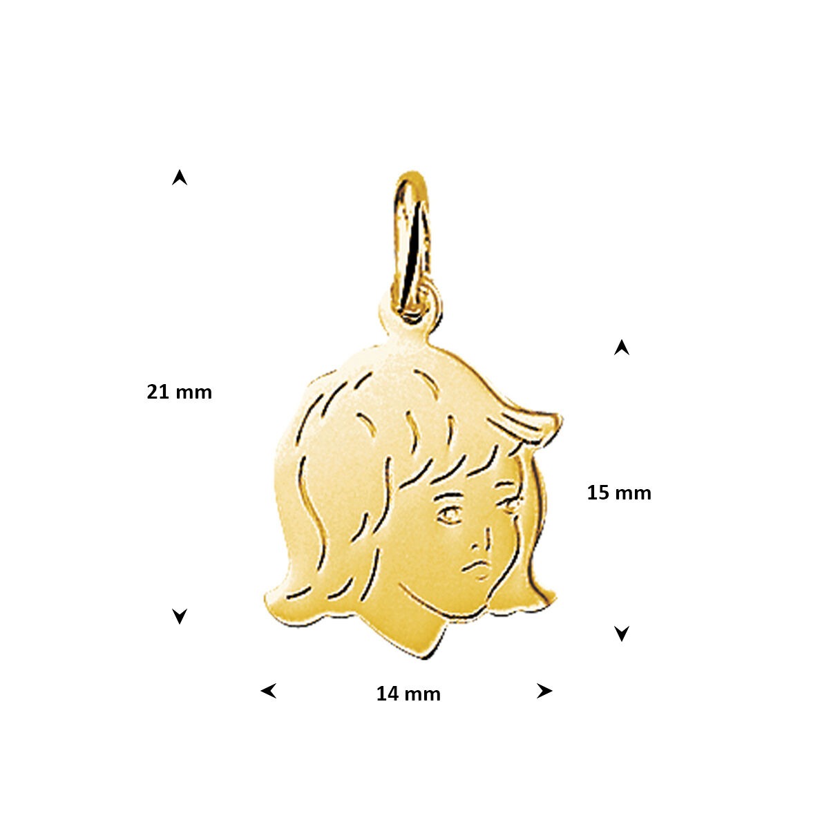 9k geelgouden hanger kinderkopje