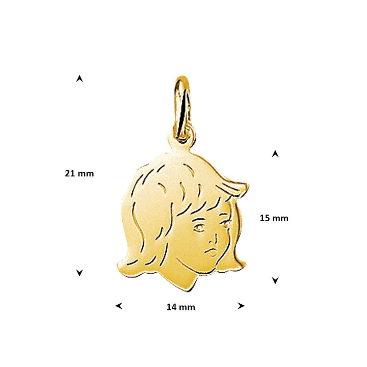 9k geelgouden hanger kinderkopje
