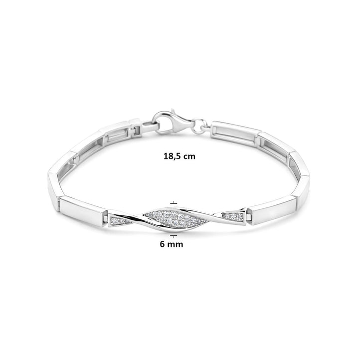 Gerhodineerd 925 zilveren armband met zirkonia