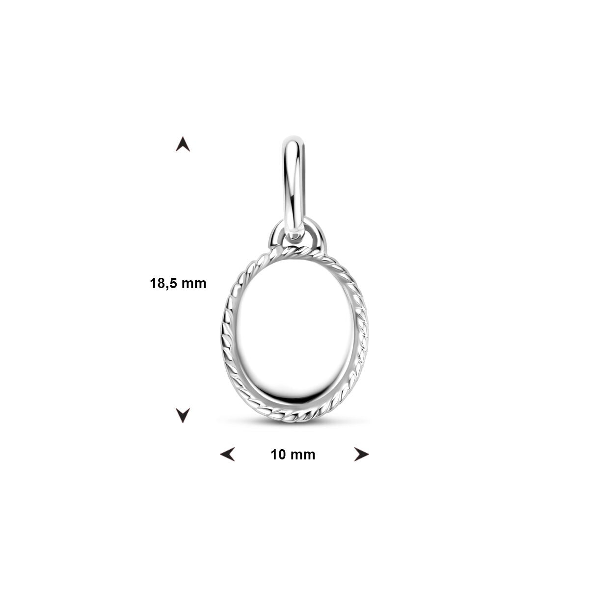 Gerhodineerd Zilveren Graveerhanger Ovaal – 21mm