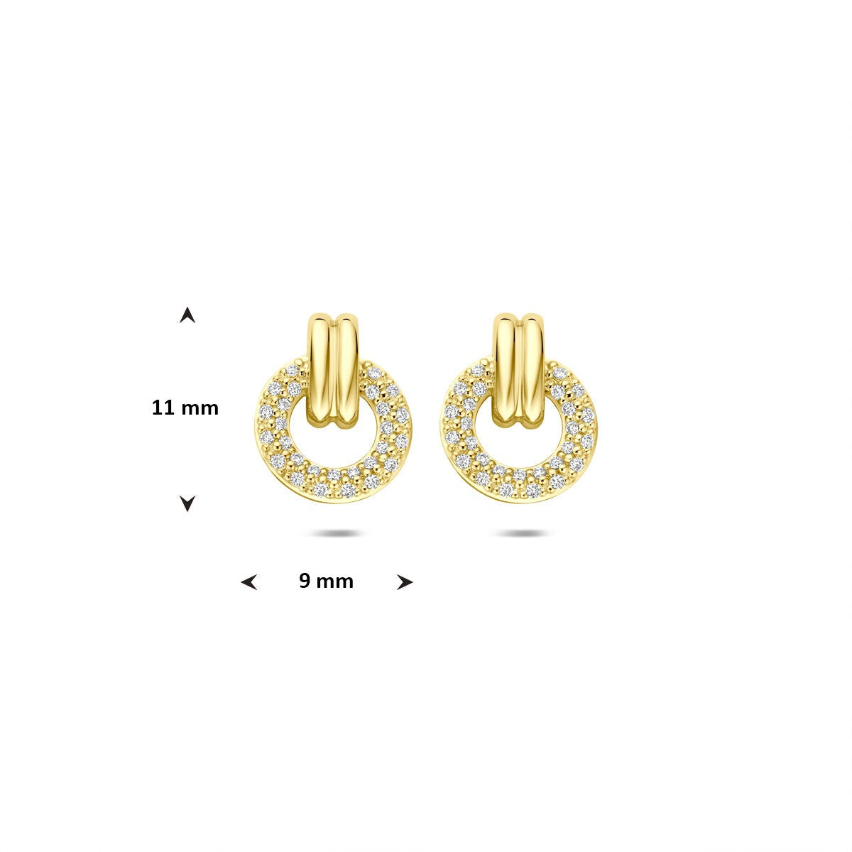 Gouden oorknopjes 14k met briljant geslepen diamant
