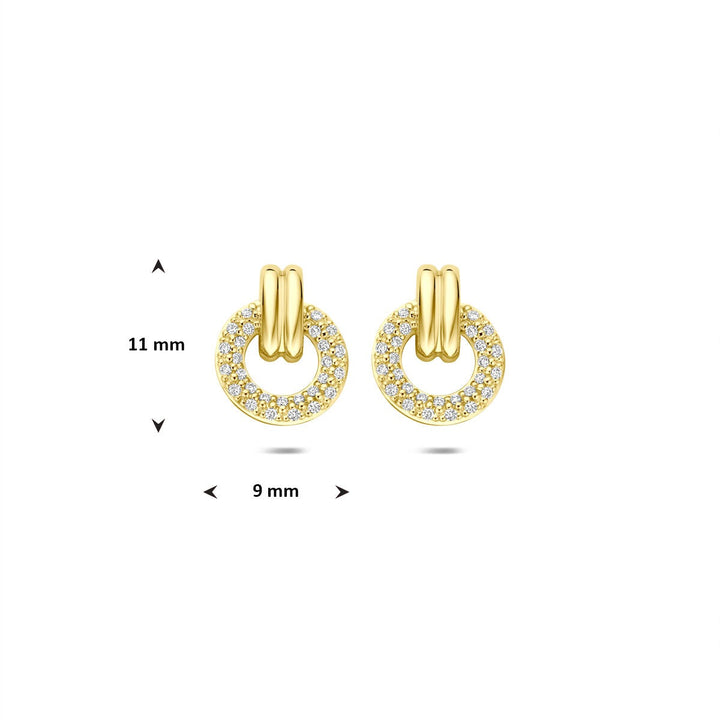 Gouden oorknopjes 14k met briljant geslepen diamant