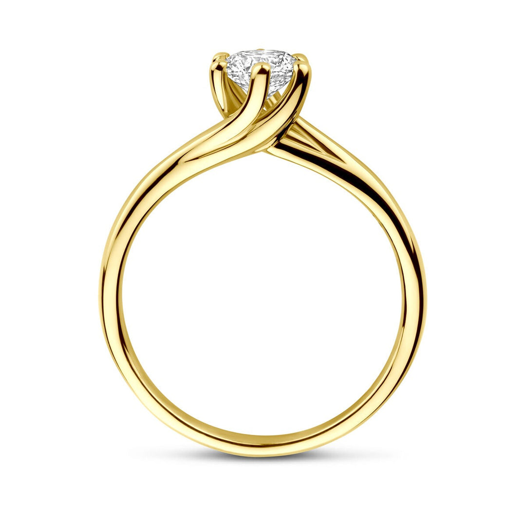 14k geelgouden ring met lab grown diamant van 0.50ct