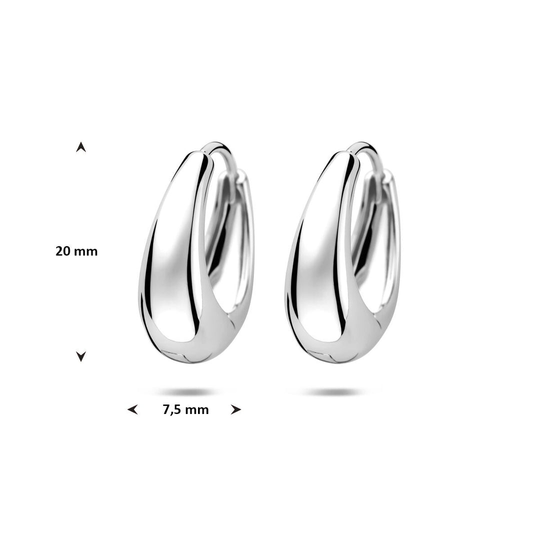 Zilveren klapoorringen gerhodineerd – stijlvolle dames oorringen met moderne vormgeving