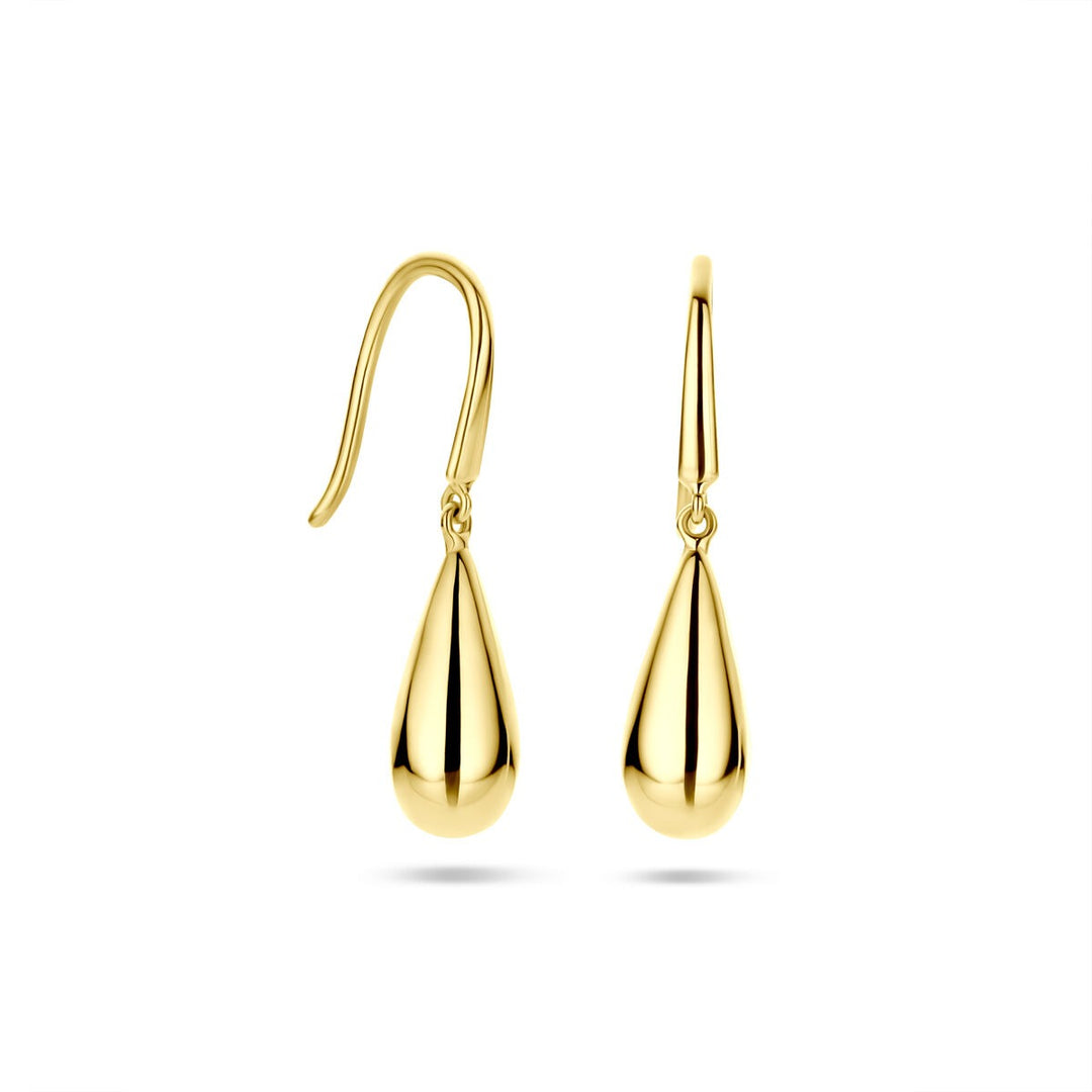 Gouden oorhangers 14k druppelvorm dames 14,5 mm
