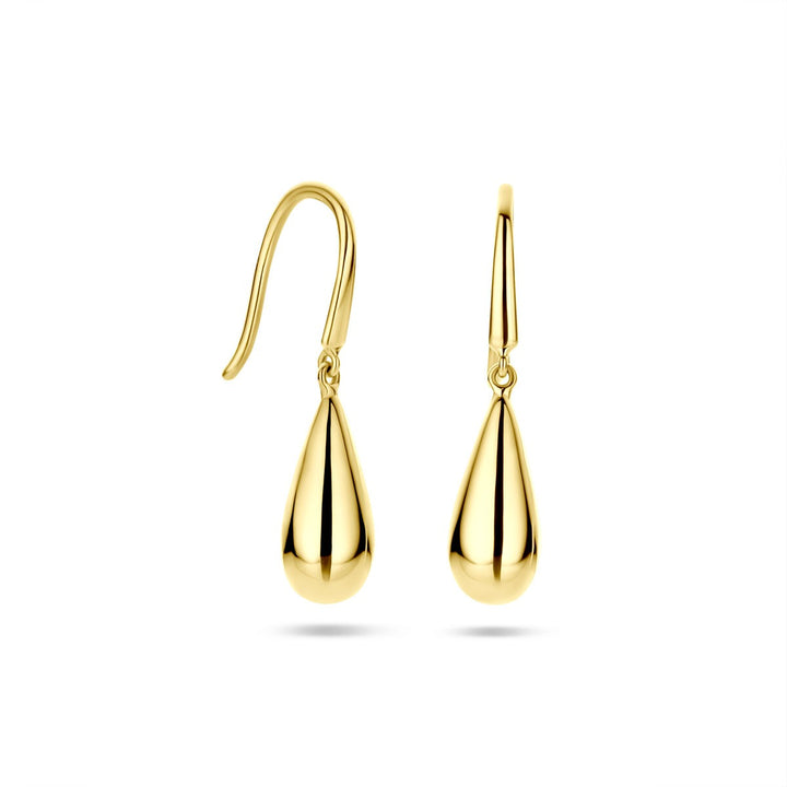 Gouden oorhangers 14k druppelvorm dames 14,5 mm