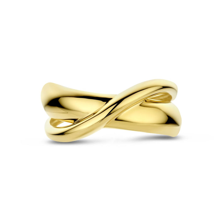 14k Geelgouden dames ring met brede band van 8,5 mm
