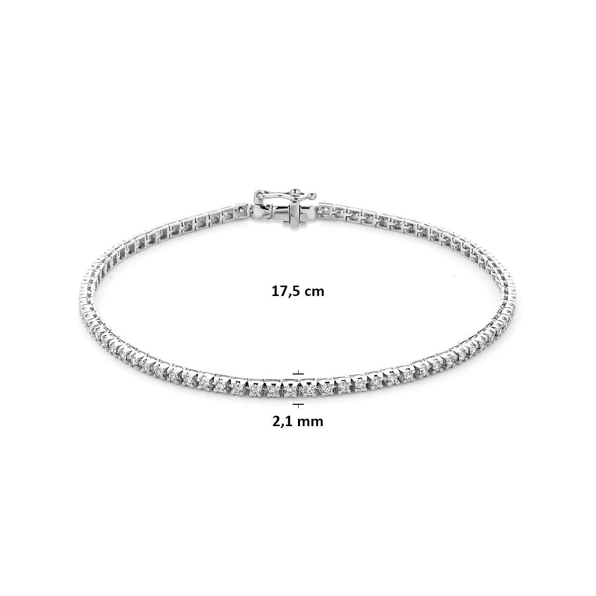 925 Zilveren tennis armband met lab grown diamant