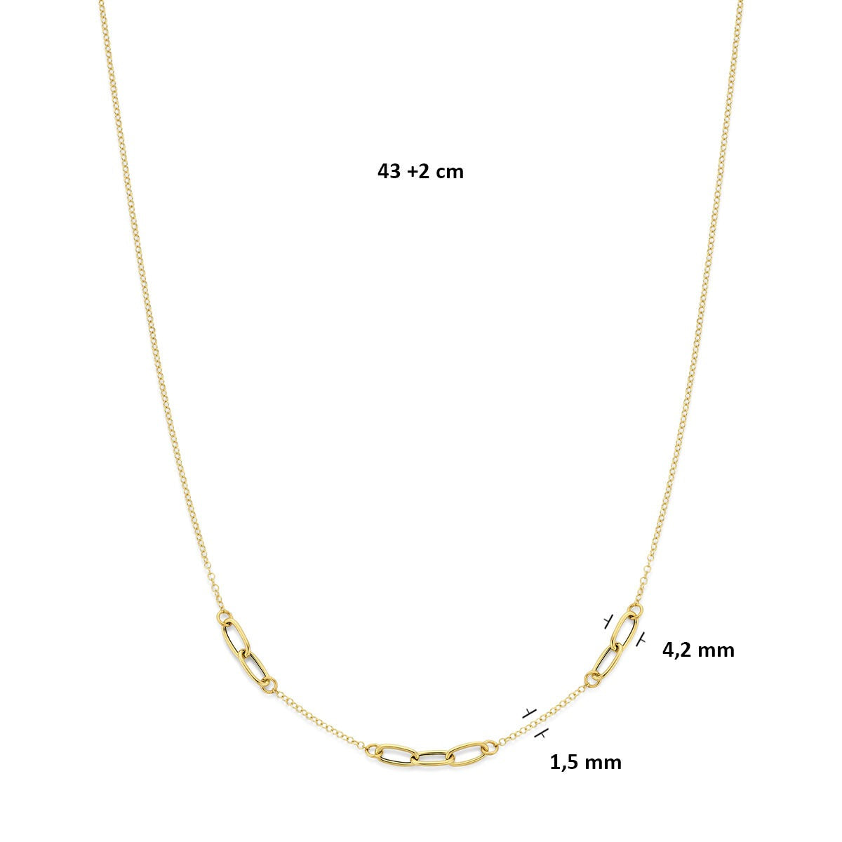 14k geelgouden armband met veerringsluiting