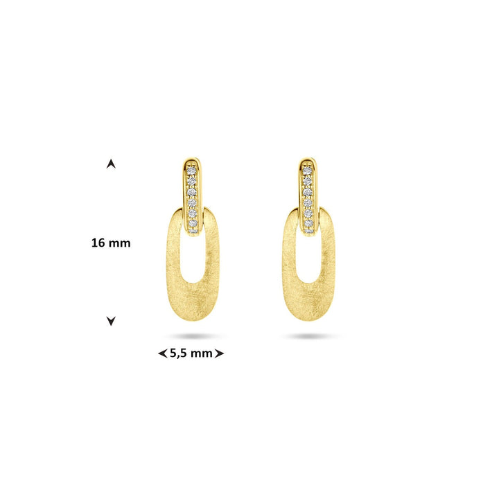 14k geelgouden oorhangers met briljant geslepen diamant 0.04ct