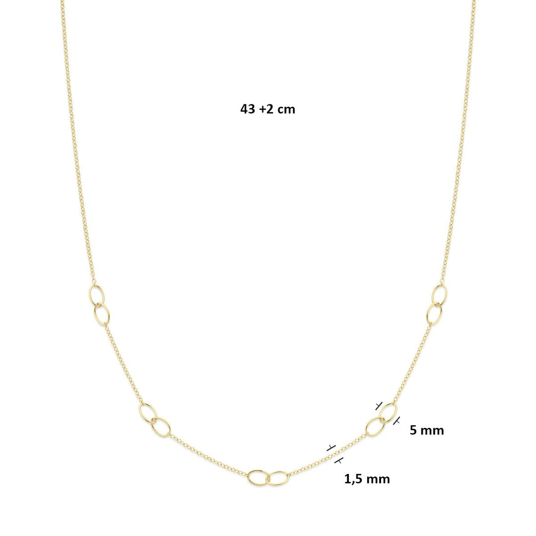 14k Geelgouden Ketting Ovaal Schakel