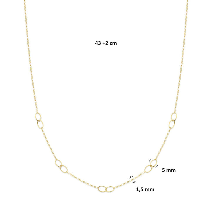 14k Geelgouden Ketting Ovaal Schakel