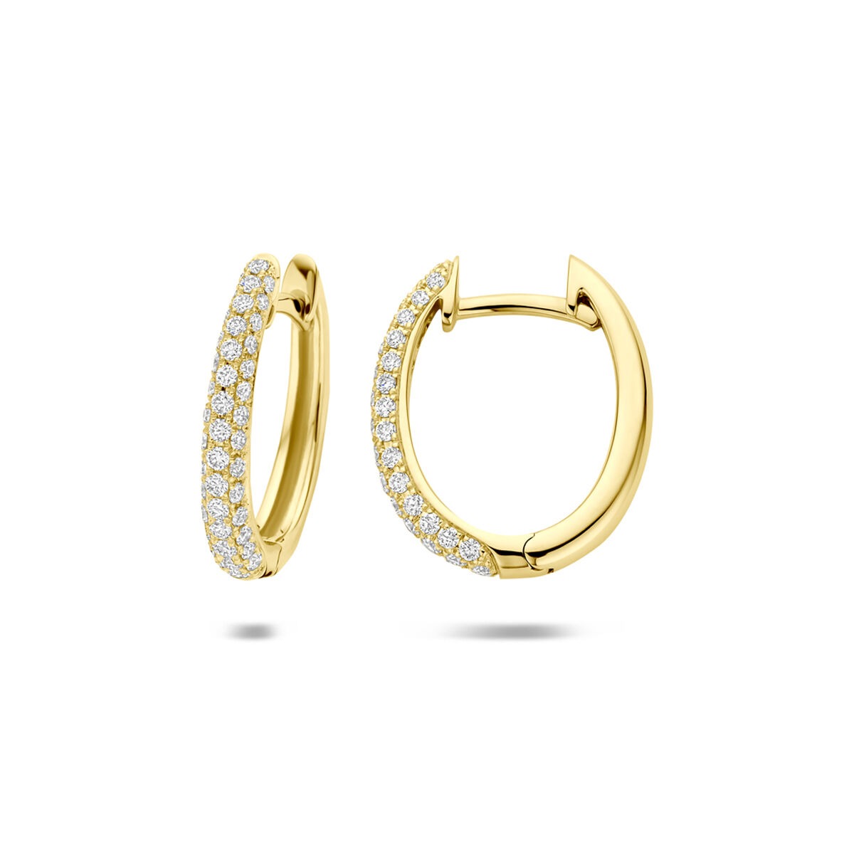 14k Gouden oorringen met diamant