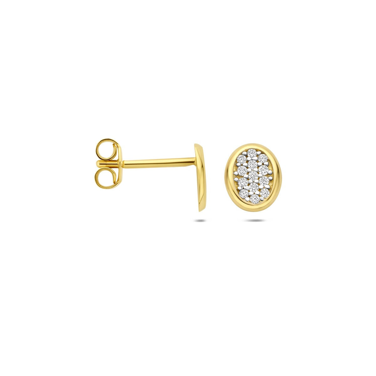 14k Geelgouden oorknopjes met zirkonia
