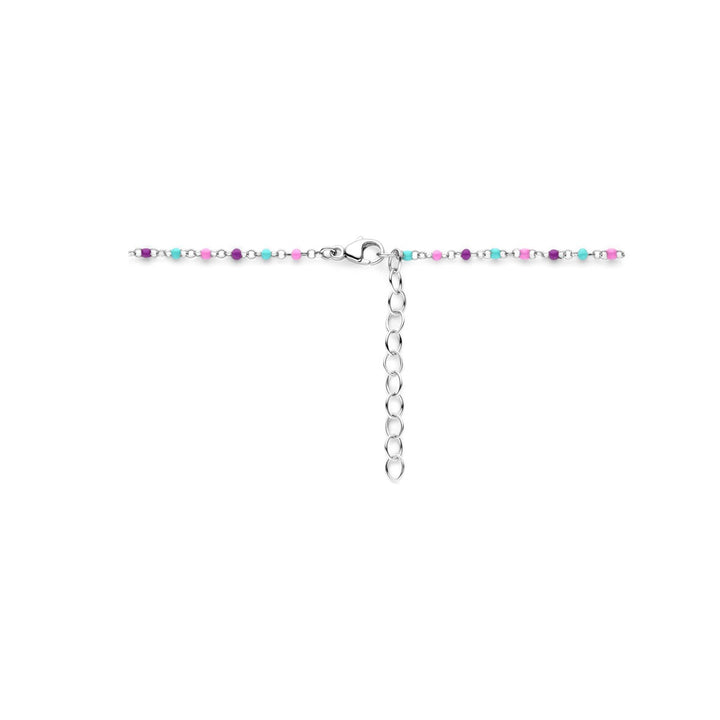 Gerhodineerd Zilveren Kindercollier met Emaille Bolletjes – 36-40cm