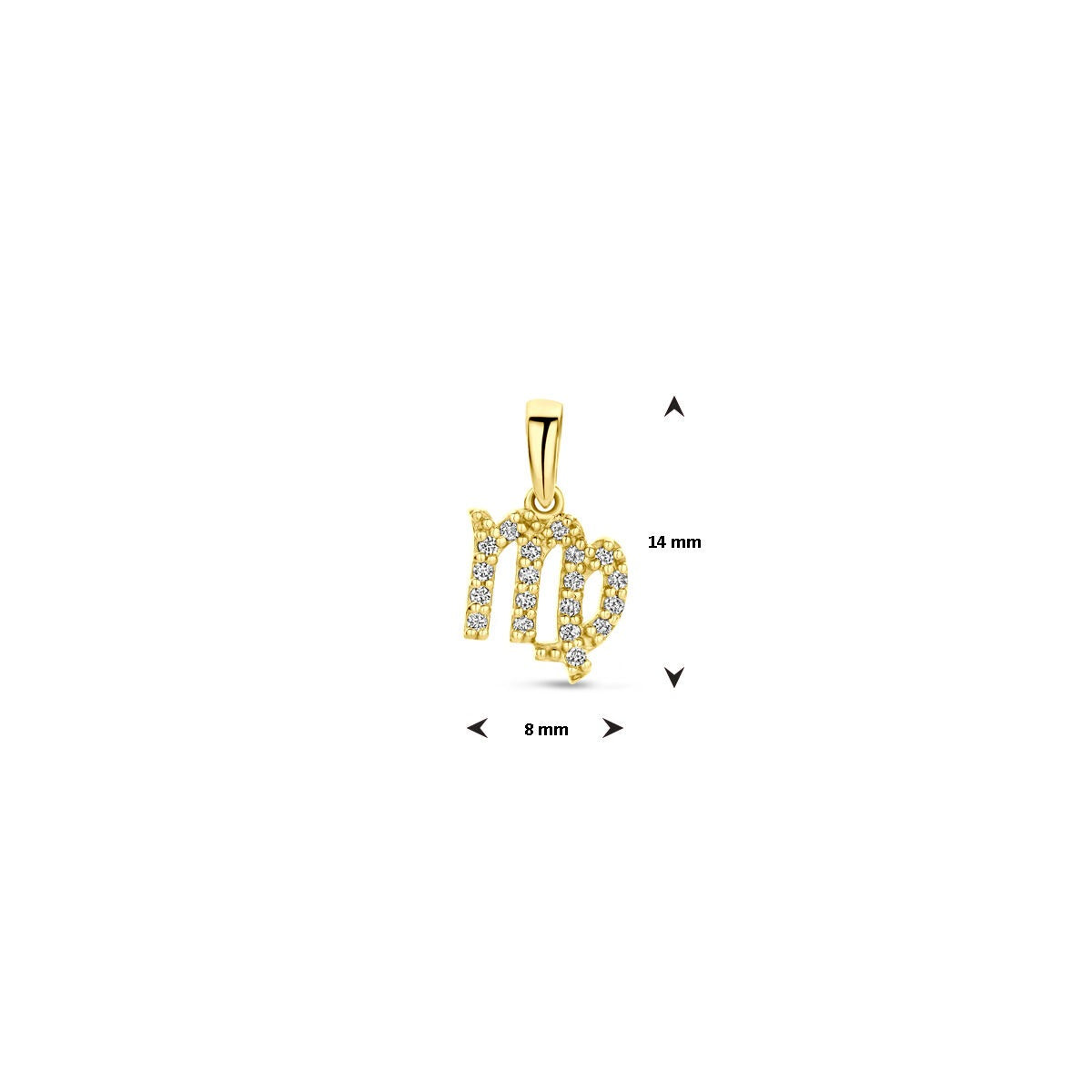 14k geelgouden sterrenbeeld hanger met diamant