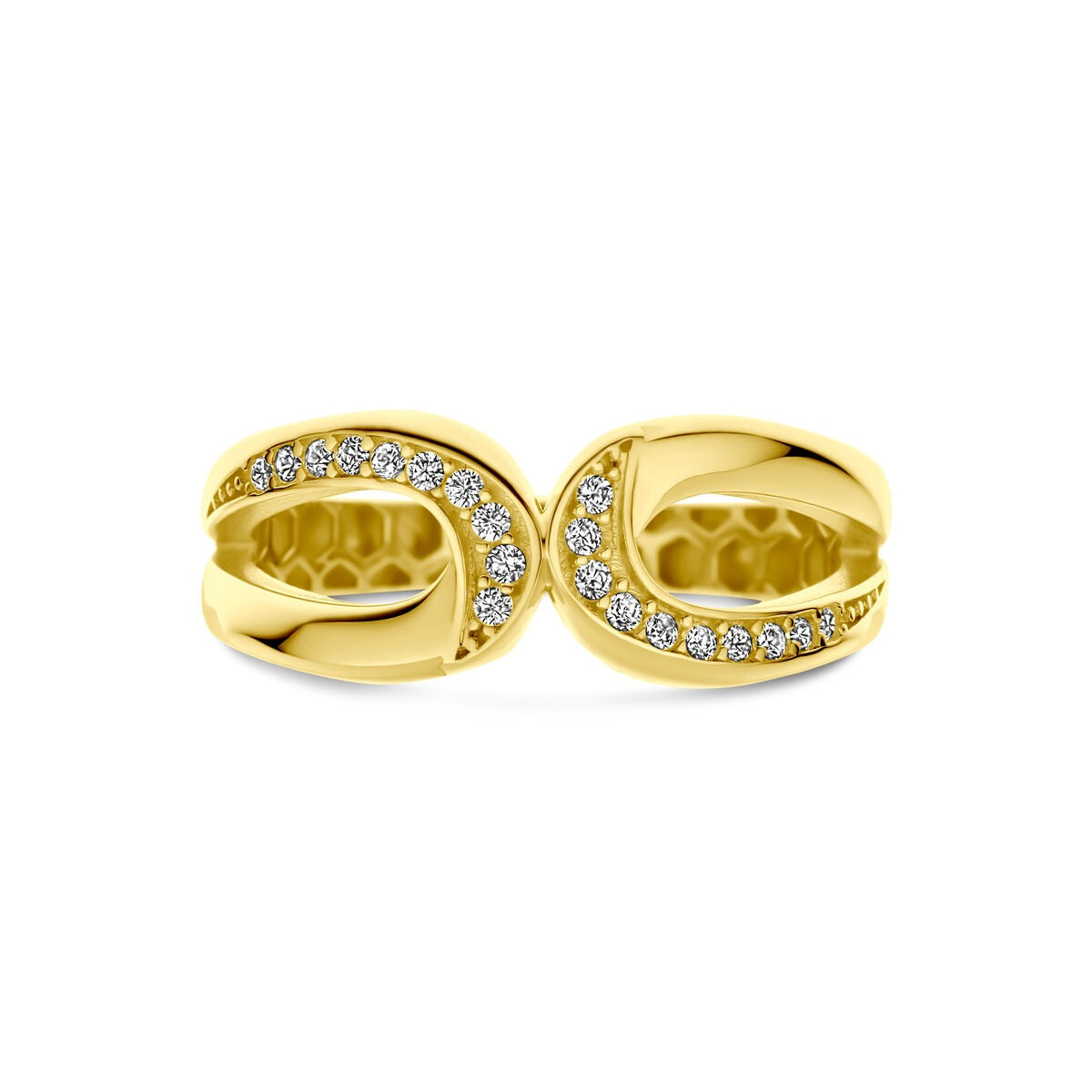 9k Geelgouden ring met zirkonia