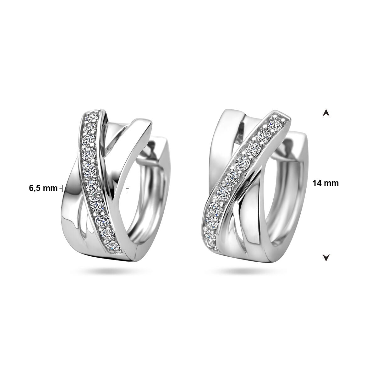 drop earrings zirconia silver rhodium plated