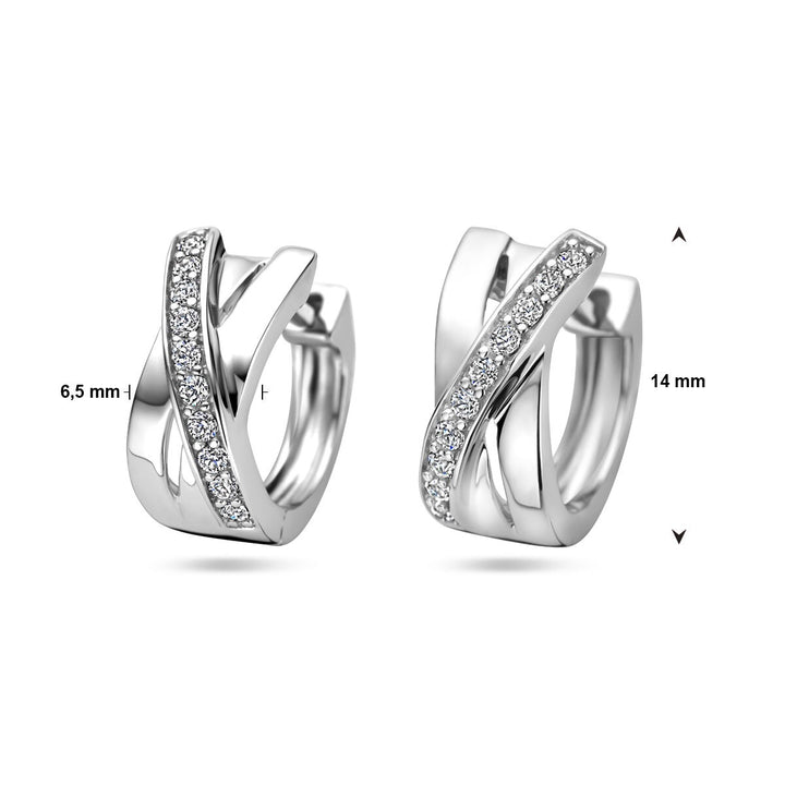 drop earrings zirconia silver rhodium plated