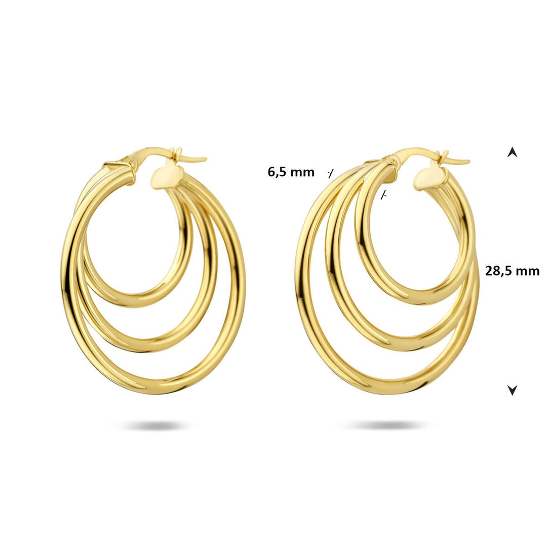 14k geelgouden oorringen – 28,5x6,5mm