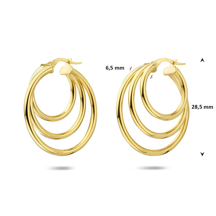14k geelgouden oorringen – 28,5x6,5mm