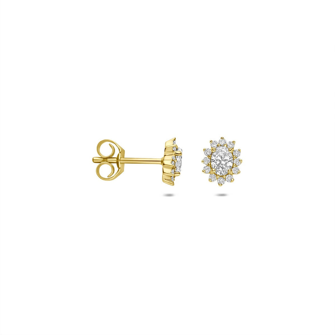 14k Geelgouden oorknoppen met lab grown diamant 0,43 ct