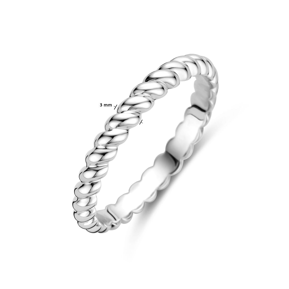 Zilveren Damesring – Gerhodineerd 925 Zilver, 3mm