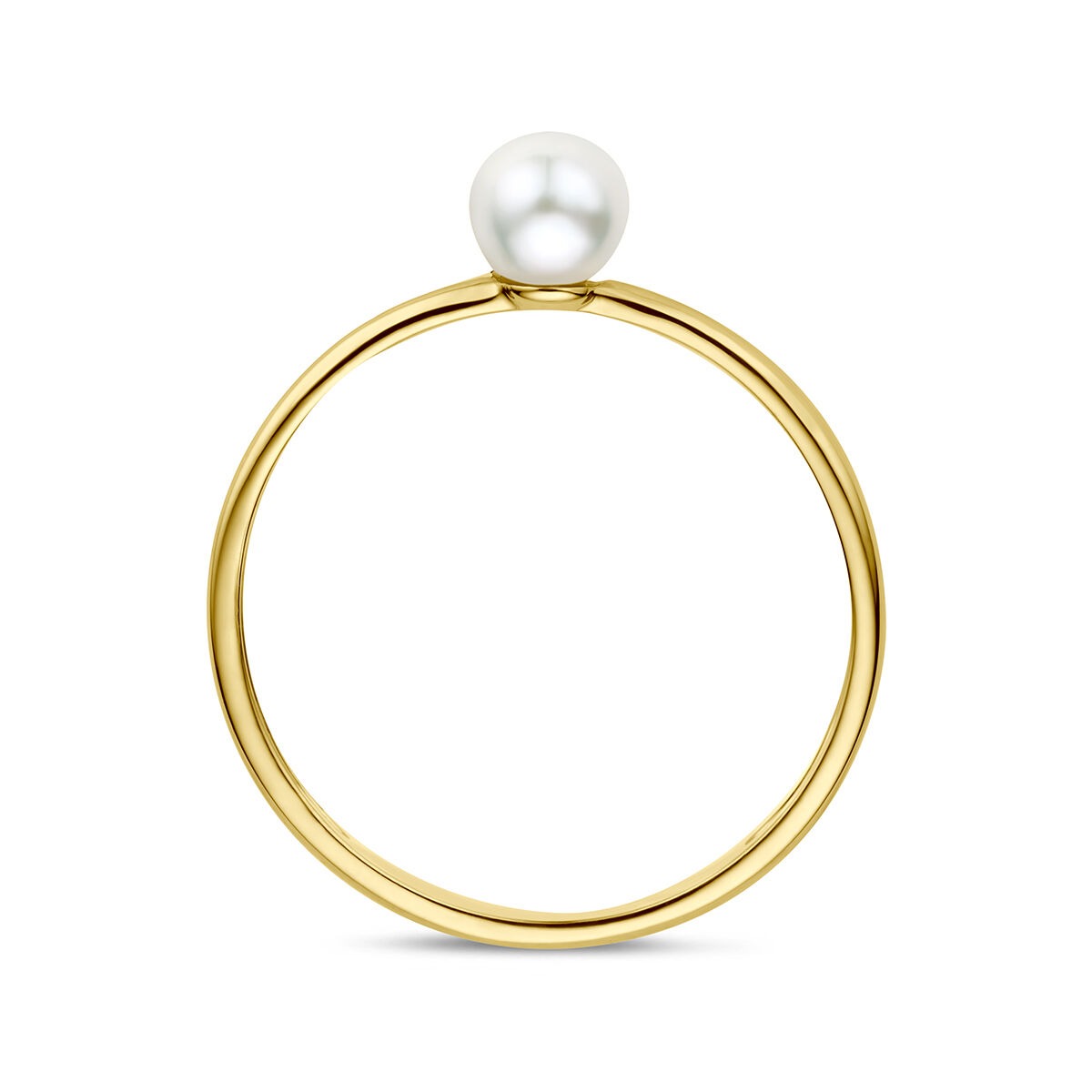 14k Geelgouden ring met parel