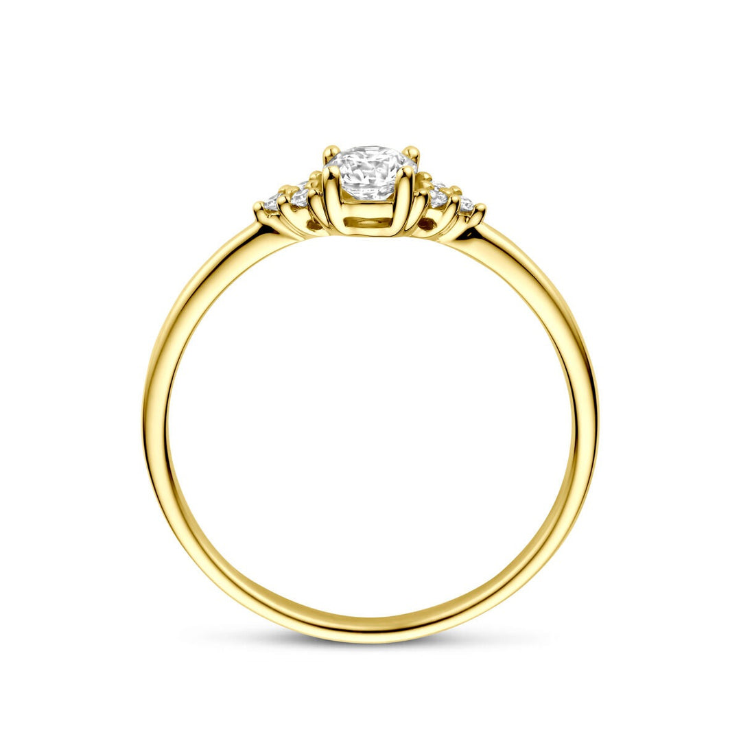 Gouden dames ring 14k met solitaire diamant 0.28ct